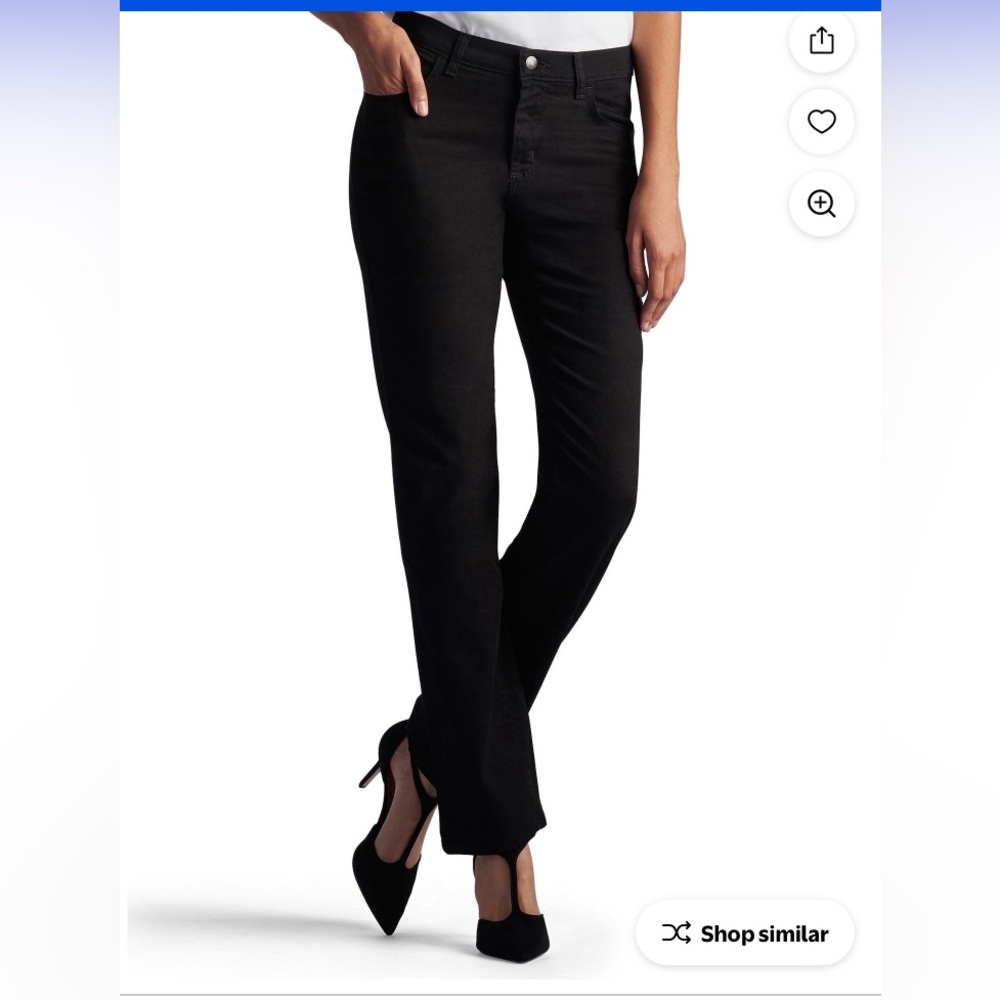 NWOT Lee Women’s Black Relaxed Fit Straight-Leg Mid Rise Jeans (12M) $56.95